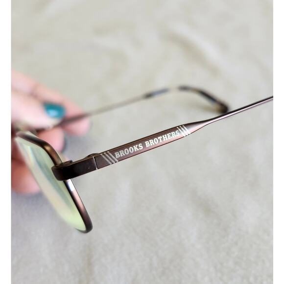 Brooks Brothers Square Prescription Glasses Bronze Full Coverage Wire - Picture 7 of 12